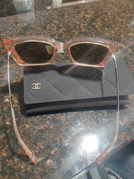 Chanel 18K Pink Gold Mirror Square Sunglasses 6051 Rose new main image 3